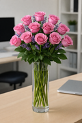 Canyon Light Dozen Pink Roses