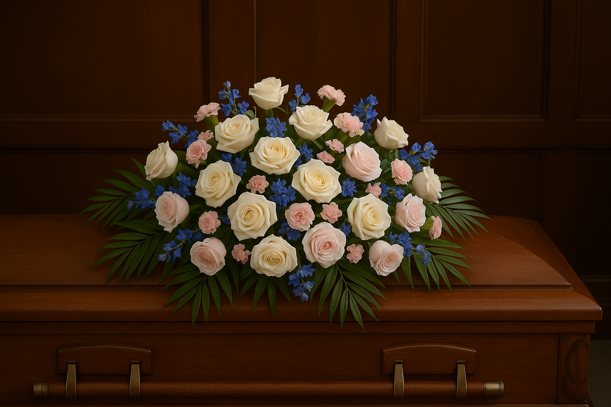 Gentle Snowfall Casket Spray