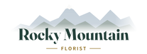 Rocky Mountain Florist logo with the Rocky Mountains behind the name